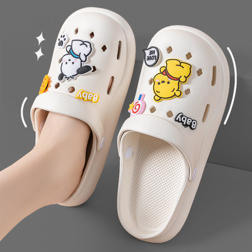 可愛小熊洞洞鞋女款夏季2024新款外穿踩屎感厚底家居包頭涼拖鞋 可愛小熊洞洞鞋女款夏季2024新款外穿踩屎感厚底家居包頭涼拖鞋