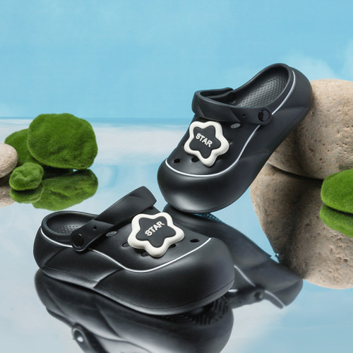 女鞋防臭增高厚底洞洞鞋女夏時尚戶外穿防滑沙灘鞋可拆卸DIY配飾 女鞋防臭增高厚底洞洞鞋女夏時尚戶外穿防滑沙灘鞋可拆卸DIY配飾