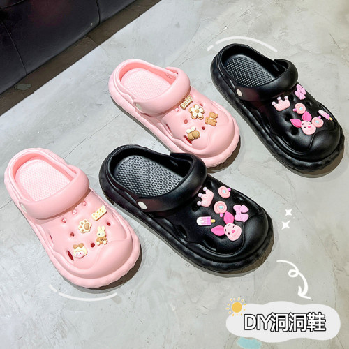 新款洞洞鞋女2025夏季外穿厚底網紅沙灘踩屎感包頭半涼拖鞋女夏天 新款洞洞鞋女2025夏季外穿厚底網紅沙灘踩屎感包頭半涼拖鞋女夏天