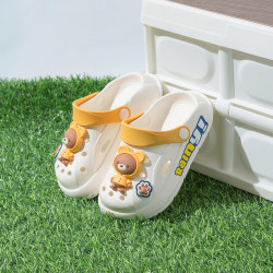 2025新款可愛小熊大中小兒童洞洞鞋外穿軟底踩屎感涼拖鞋