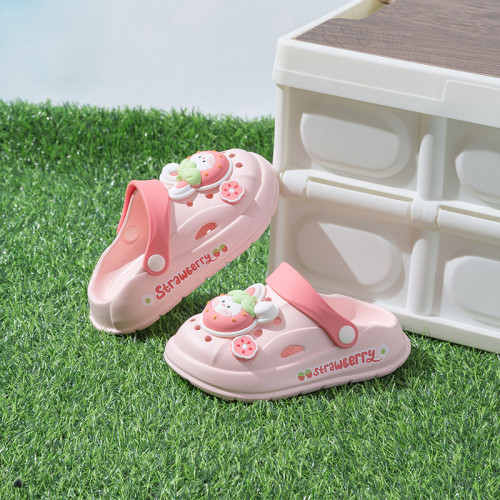 2025新款可愛小熊大中小兒童洞洞鞋外穿軟底踩屎感涼拖鞋