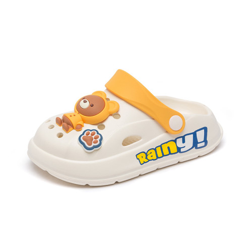 2025新款可愛小熊大中小兒童洞洞鞋外穿軟底踩屎感涼拖鞋