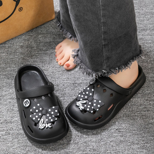 蝴蝶結洞洞鞋女款夏季2024新款卡通外穿厚底踩屎感防滑包頭半拖鞋 蝴蝶結洞洞鞋女款夏季2024新款卡通外穿厚底踩屎感防滑包頭半拖鞋