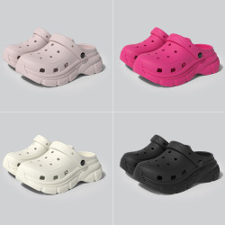 老爹洞洞鞋女夏季增高厚底涼鞋男軟底沙灘鞋包頭情侶運動涼拖鞋女