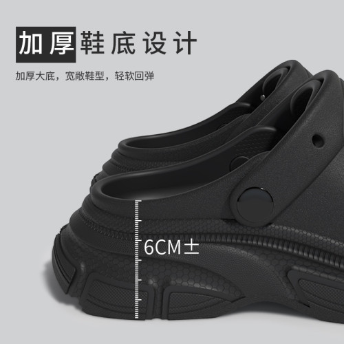 厚底洞洞鞋女夏季外穿ins風防滑透氣沙灘鞋情侶居家包頭涼拖鞋男 厚底洞洞鞋女夏季外穿ins風防滑透氣沙灘鞋情侶居家包頭涼拖鞋男