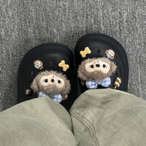 eva洞洞鞋女夏季厚底增高包頭拖鞋外穿防滑可愛踩屎感卡通涼拖鞋