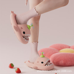 爆款小風車鯊魚拖鞋男女夏季二代抗菌4.0厚底鯊魚涼拖鞋