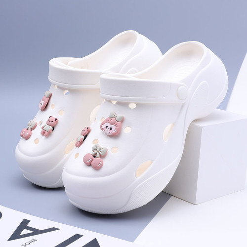 春夏新品時尚簡約女款洞洞鞋+可DIY鞋花配件厚底兩穿包頭雲朵鞋 春夏新品時尚簡約女款洞洞鞋+可DIY鞋花配件厚底兩穿包頭雲朵鞋