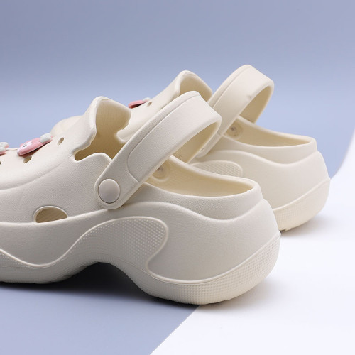 春夏新品時尚簡約女款洞洞鞋+可DIY鞋花配件厚底兩穿包頭雲朵鞋 春夏新品時尚簡約女款洞洞鞋+可DIY鞋花配件厚底兩穿包頭雲朵鞋