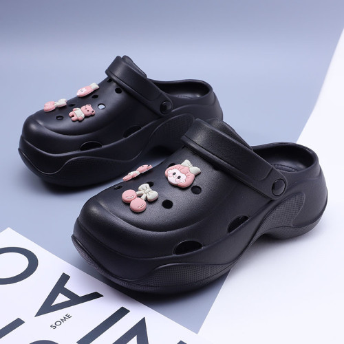 春夏新品時尚簡約女款洞洞鞋+可DIY鞋花配件厚底兩穿包頭雲朵鞋 春夏新品時尚簡約女款洞洞鞋+可DIY鞋花配件厚底兩穿包頭雲朵鞋