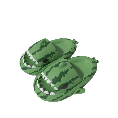 踩屎感漸變鯊魚情侶拖鞋男夏季外穿軟底防滑eva卡通厚底涼拖鞋女