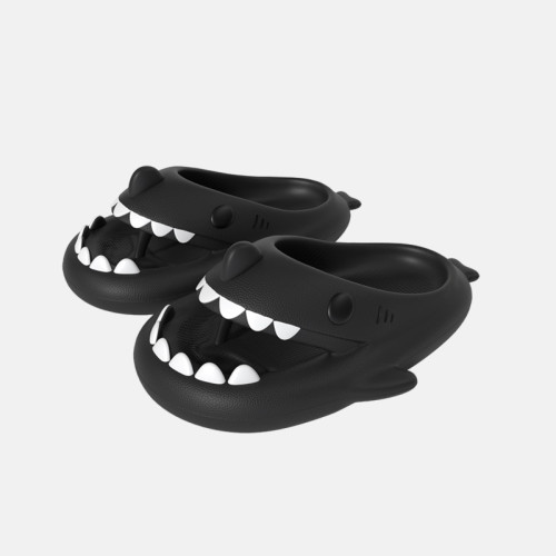 鯊魚人字拖男士夏外穿2024新款EVA厚底夾角涼拖海邊沙灘防滑拖鞋