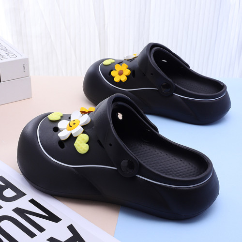 太陽花洞洞鞋女夏季厚底防滑涼拖鞋夏天兩穿包頭拖鞋女外穿踩屎感 太陽花洞洞鞋女夏季厚底防滑涼拖鞋夏天兩穿包頭拖鞋女外穿踩屎感