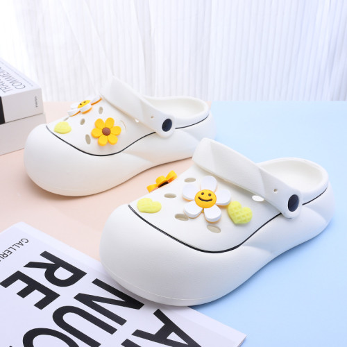 太陽花洞洞鞋女夏季厚底防滑涼拖鞋夏天兩穿包頭拖鞋女外穿踩屎感 太陽花洞洞鞋女夏季厚底防滑涼拖鞋夏天兩穿包頭拖鞋女外穿踩屎感