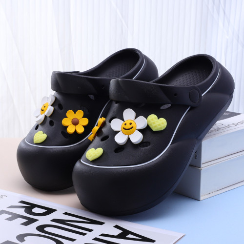 太陽花洞洞鞋女夏季厚底防滑涼拖鞋夏天兩穿包頭拖鞋女外穿踩屎感 太陽花洞洞鞋女夏季厚底防滑涼拖鞋夏天兩穿包頭拖鞋女外穿踩屎感