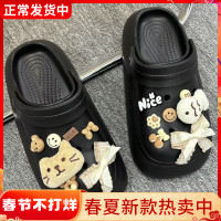 方頭洞洞鞋夏季透氣防滑eva包頭拖鞋外穿女厚底踩屎感沙灘涼拖鞋