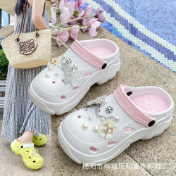 洞洞鞋女款夏季外穿EVA踩屎感防滑防臭厚底增高新款包頭 涼拖鞋女