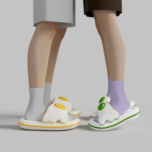 荷包蛋拖鞋女夏季外穿2024新款可愛ins風厚底透氣女士涼拖鞋耐穿