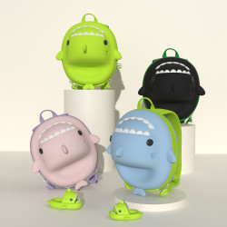 鯊魚兒童書包男童寶寶幼兒園3-5嵗書包防水卡通輕便小學生雙肩包