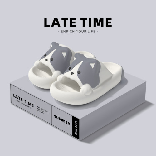 新款柯基拖鞋女夏季軟底防滑浴室穿居家外穿可愛踩屎感情侶涼拖鞋