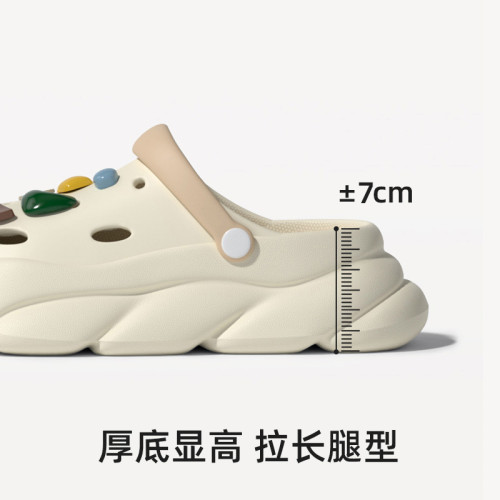 7cm厚底洞洞鞋夏季外穿軟底可愛女生雙色可拆卸鞋墊增高包頭涼鞋 7cm厚底洞洞鞋夏季外穿軟底可愛女生雙色可拆卸鞋墊增高包頭涼鞋