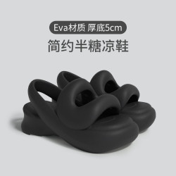 半糖涼鞋女夏季外穿厚底透氣涼鞋增高修腿時尚百搭軟底通勤沙灘鞋