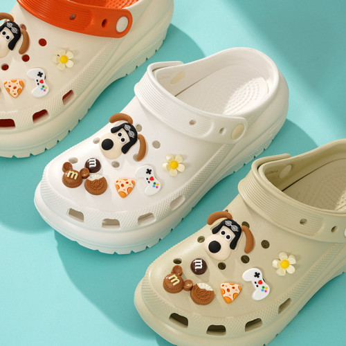 新版光輪洞洞鞋女夏季外穿踩屎感增高厚底拖鞋軟底防滑涼鞋沙灘鞋