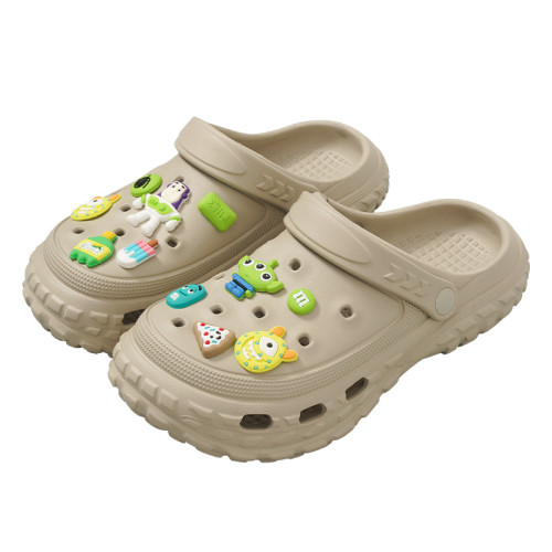 大碼時尚休閒男士涼拖踩屎感情侶款洞洞鞋純色沙灘鞋包頭涼拖 大碼時尚休閒男士涼拖踩屎感情侶款洞洞鞋純色沙灘鞋包頭涼拖