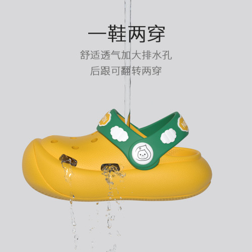 寶寶拖鞋女童夏季2024新款1-3嵗室內軟底防滑透氣嬰幼兒童洞洞鞋