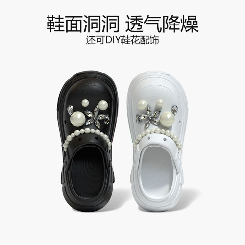 洞洞鞋厚底女夏季外穿防滑透氣增高eva涼拖鞋百搭軟底沙灘拖鞋女