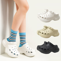 Cross洞洞鞋經典鯨魚女士涼拖鞋厚底增高沙灘鞋