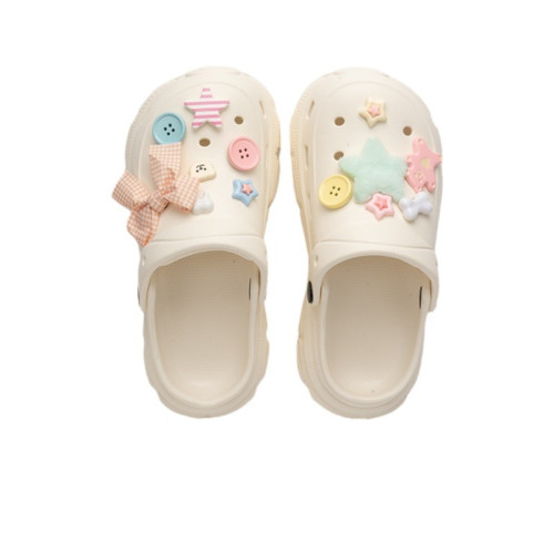 可愛洞洞鞋女夏季增高涼拖鞋防滑透氣少女心沙灘拖鞋女外穿可DIY 可愛洞洞鞋女夏季增高涼拖鞋防滑透氣少女心沙灘拖鞋女外穿可DIY