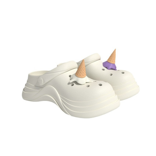 甜筒浪潮洞洞鞋女厚底夏季外穿增高修腿透氣軟底DIY沙灘拖鞋戶外 甜筒浪潮洞洞鞋女厚底夏季外穿增高修腿透氣軟底DIY沙灘拖鞋戶外