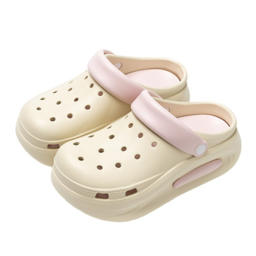 踩屎感洞洞鞋女夏季外穿2024新款厚底增高沙灘防滑防臭eva涼拖鞋