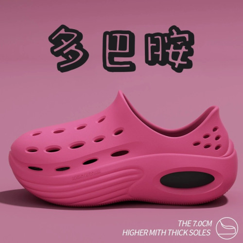 多巴胺厚底洞洞鞋女2024新款夏季外穿增高沙灘防滑防臭包頭涼鞋男 多巴胺厚底洞洞鞋女2024新款夏季外穿增高沙灘防滑防臭包頭涼鞋男