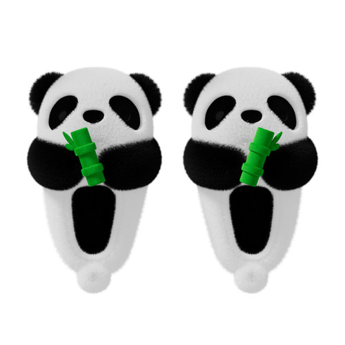 小熊貓暖絨親子棉拖鞋女包跟冬季一家三口小孩男女童寶寶毛絨拖鞋