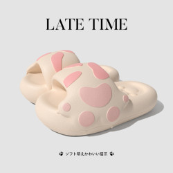 可愛萌寵貓爪拖鞋女夏季室內居家用厚底浴室防滑洗澡涼拖鞋親子款