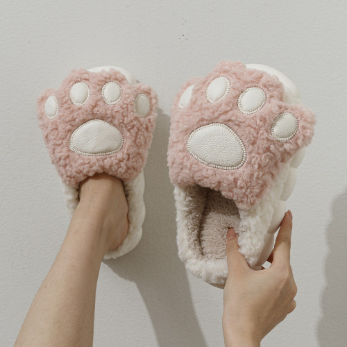 棉拖鞋女秋冬季家用厚底踩屎感卡通可愛室內情侶家居保暖棉拖男士