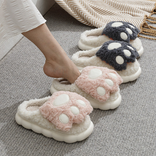 棉拖鞋女秋冬季家用厚底踩屎感卡通可愛室內情侶家居保暖棉拖男士