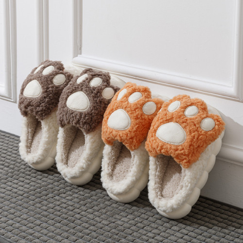 棉拖鞋女秋冬季家用厚底踩屎感卡通可愛室內情侶家居保暖棉拖男士