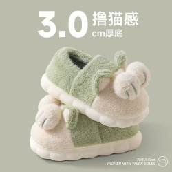 擼貓感棉拖鞋女秋冬季包跟外穿可愛加絨居家月子保暖情侶棉鞋男款