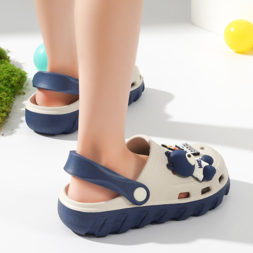 兒童洞洞鞋夏包頭拖鞋男童女童防滑透氣輕便軟底家居外穿沙灘涼鞋