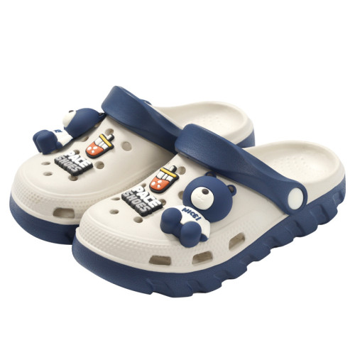 兒童洞洞鞋夏包頭拖鞋男童女童防滑透氣輕便軟底家居外穿沙灘涼鞋