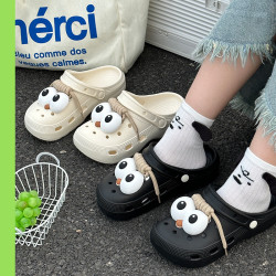 eva洞洞鞋女款2025新款沙灘防滑防臭踩屎感包頭拖鞋女款夏季外穿