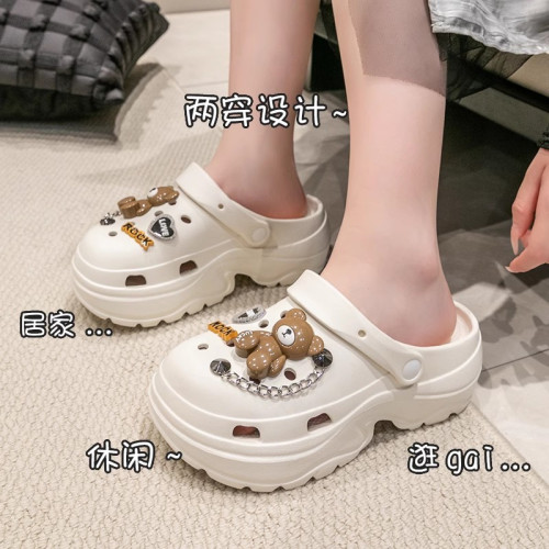 洞洞鞋女款夏季2024新款厚底增高網紅沙灘防滑包頭涼鞋夏天外穿 洞洞鞋女款夏季2024新款厚底增高網紅沙灘防滑包頭涼鞋夏天外穿