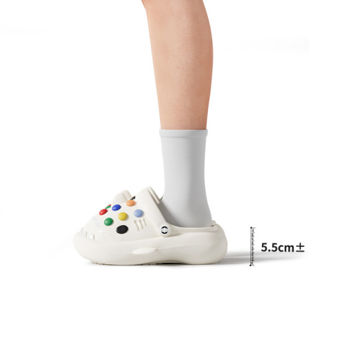 彩虹豆鯊魚洞洞鞋夏季女款EVA包頭拖鞋網紅爆款厚底涼拖 彩虹豆鯊魚洞洞鞋夏季女款EVA包頭拖鞋網紅爆款厚底涼拖