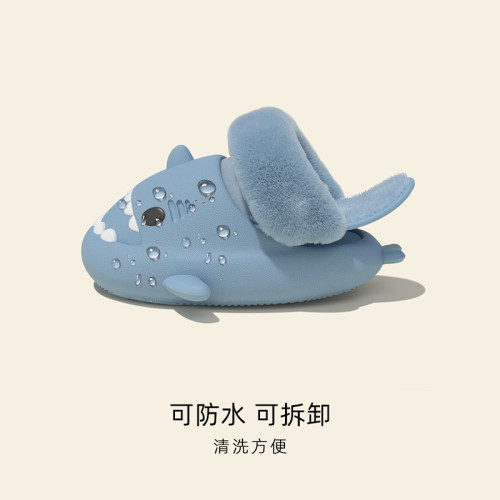 卡通鯊魚棉拖鞋女冬季室內男童拖鞋加絨保暖防水兒童棉鞋寶寶外穿 卡通鯊魚棉拖鞋女冬季室內男童拖鞋加絨保暖防水兒童棉鞋寶寶外穿