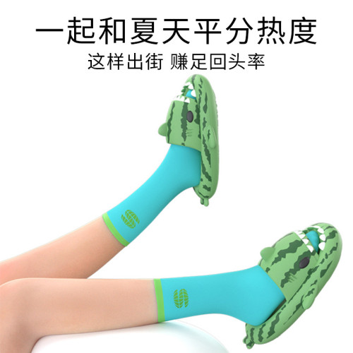 小鯊瓜拖鞋男士夏季室內厚軟底卡通拖鞋防滑透氣鯊魚涼拖鞋女外穿 小鯊瓜拖鞋男士夏季室內厚軟底卡通拖鞋防滑透氣鯊魚涼拖鞋女外穿