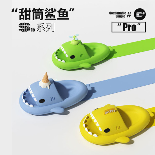 趣味鯊魚拖鞋女夏季eva涼拖鞋情侶居家防滑透氣厚底涼拖鞋男外穿