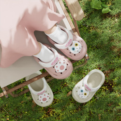 貓咪兒童洞洞鞋寶寶夏室內1-3嵗軟底防滑透氣嬰幼兒男女童涼拖鞋